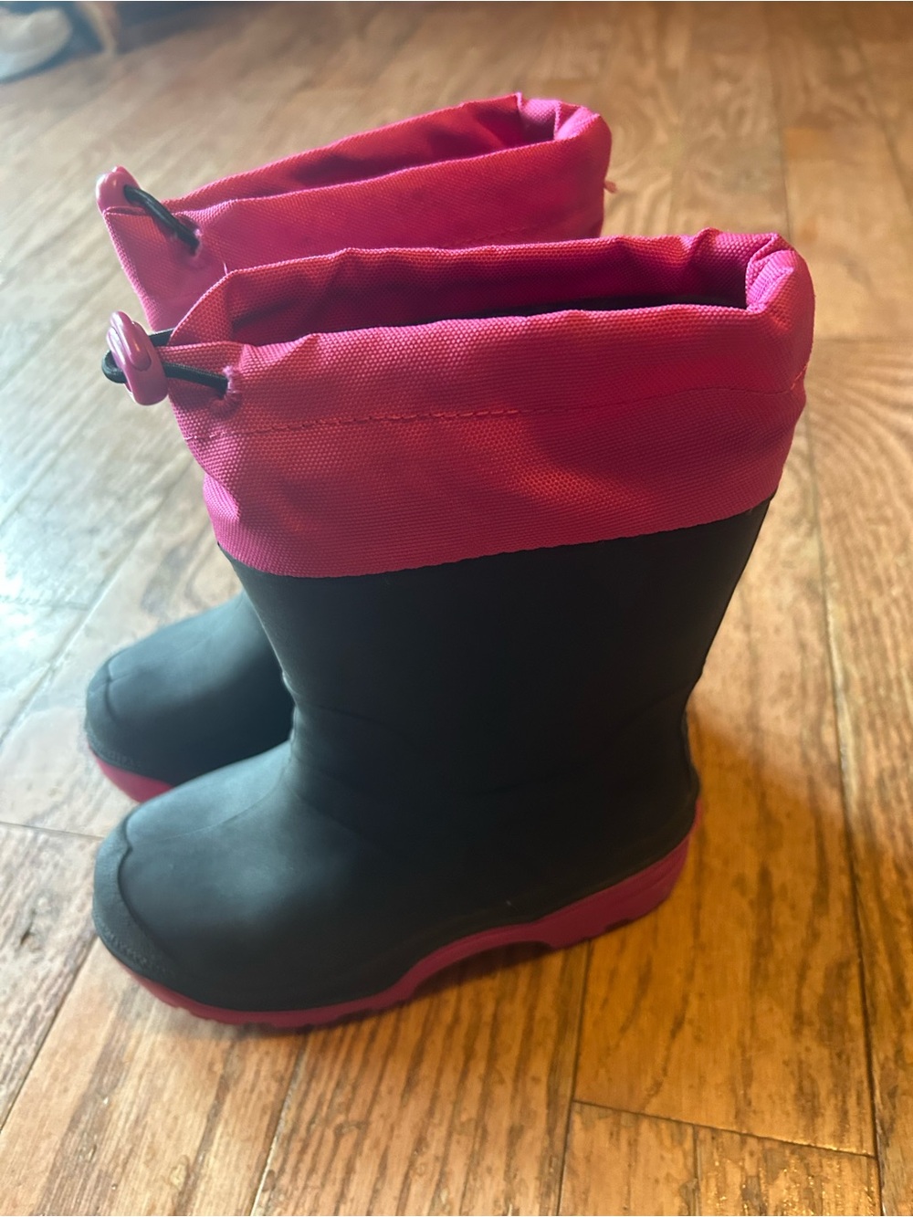 Kids Waterproof Rain & Snow Boots in Pink and Black